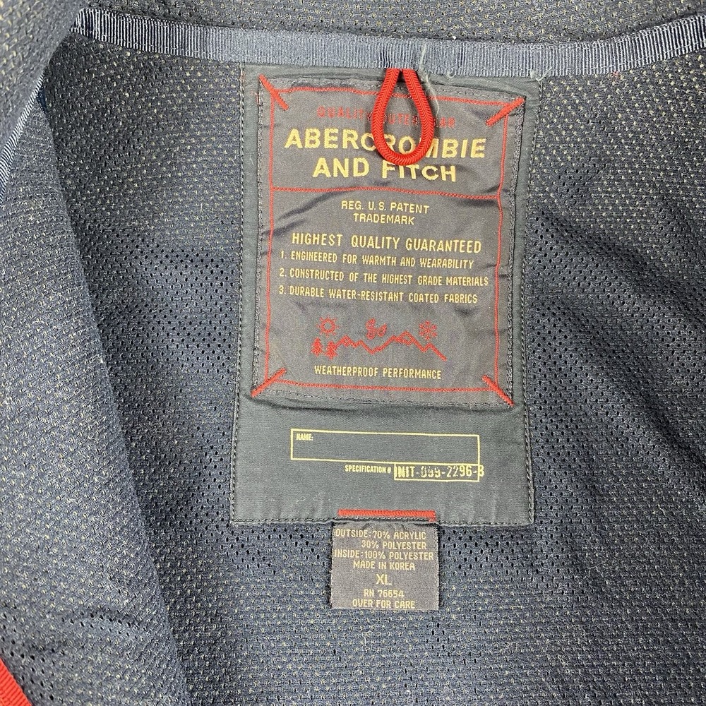 Abercrombie & Fitch Vintage Vest Mens XL Gray Sherpa Fleece Full Zip Outdoor Y2K - Picture 5 of 9